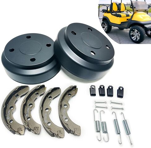Golf Cart Brake Drums Kit with Brake Shoes & Springs for Club Car, 18 PCS Rear Brake Repair Kit Compatible with 1995-up DS 2004-up Precedent Gas & Electric in Saudi Arabia