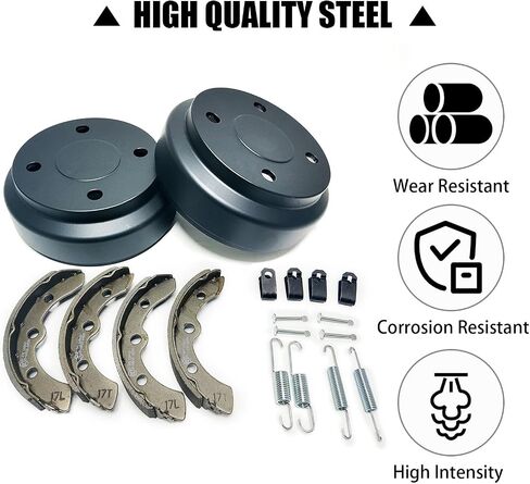 Golf Cart Brake Drums Kit with Brake Shoes & Springs for Club Car, 18 PCS Rear Brake Repair Kit Compatible with 1995-up DS 2004-up Precedent Gas & Electric in Saudi Arabia
