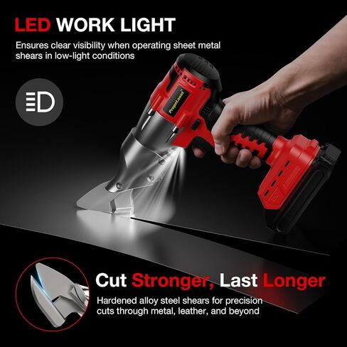 Cordless Metal Shears for Dewalt 20V Max - 14GA Steel Metal Cutter, 360° Pivoting Head, 400Nm Torque Cutting Stainless Sheet, Iron, Carpet, Leather, Cardboard(NO Battery) in Saudi Arabia