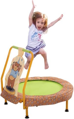 36 '' 'Toddler Trampoline ، trampolines قابلة للطي للأطفال الذين تتراوح أعمارهم بين 2-12 (110 رطل) ، مقبض قابل للتعديل ، وسادة السلامة والساقين القابلة للطي ، ترامبولين الأطفال الداخلي/الحديقة ، هدية للصبي والفتاة. in Kuwait