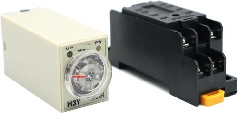 تأخير مؤقت H3Y-2 AC110V AC220V AC380V مع مقبس الأساس الطاقة على تأخير مقبض دوار DPDT 0-60MIN توقيت توقيت التتابع (الجهد AC 380V) in Saudi Arabia