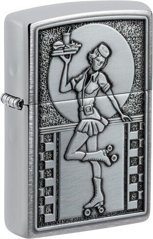 ولاعة جيب من الكروم المصقول بشعار النادلة Zippo in Saudi Arabia