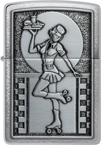 ولاعة جيب من الكروم المصقول بشعار النادلة Zippo in Saudi Arabia
