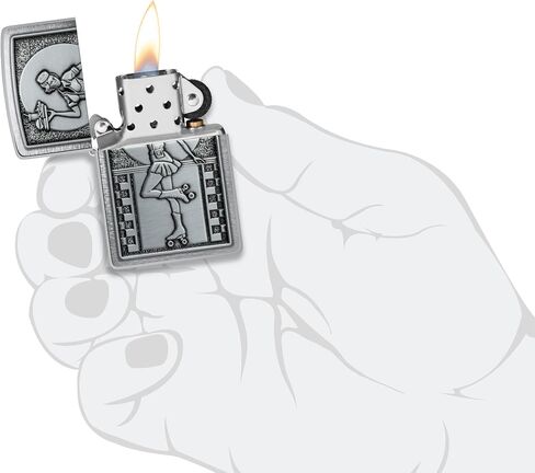 ولاعة جيب من الكروم المصقول بشعار النادلة Zippo in Saudi Arabia