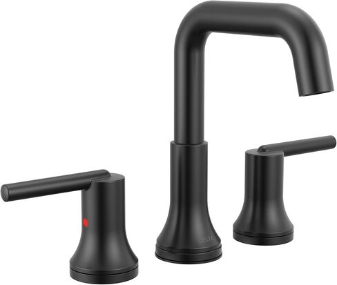 Delta Trinsic U-Spout Widespread Bathroom Faucet, Oil Rubbed Bronze 3-Hole Bathroom Sink Faucet, Metal Push-Pop Drain Assembly, Venetian Bronze 3554-RBMPU-DST in Saudi Arabia