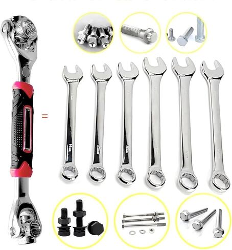 مفتاح التوصيل العالمي 48 في 1 مفتاح وجع متعدد الوظائف مع رأس دوار 360 درجة ، أداة spanner لإصلاح المنزل والسيارات in Saudi Arabia