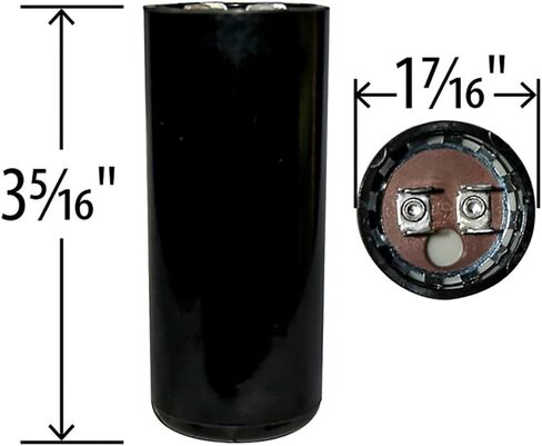 JustCapacitors USA Motor Start Capacitor 460-552 Mfd (microfarads) uF 125VAC Universal Fit for Electric Motor Applications 1-7/16 in Diameter 3-5/16 in Height in Saudi Arabia