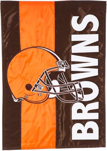 Team Sports America NFL Cleveland Browns Browns Logo Logo Flag Flag Gardique Garden ، 12.5 × 18 بوصة ديكور داخلي في الهواء الطلق لعشاق كرة القدم in Kuwait