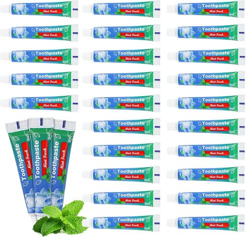 0.35 oz Bulk Travel Size Toothpaste,30 Tubes 10 Grams Extra Small Toothpastes Travel Size Bulk 0.8x3.5 inches Mint Flavor Mini Disposable Toothpaste for Hotel,Guests,Homeless,Office in Saudi Arabia