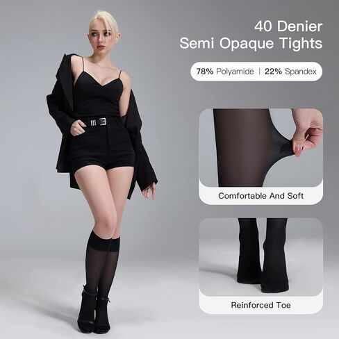 Yilanmy 3 Pairs Compression Stockings for Women 40D Knee High Socks 10-15mmHg Support Socks in Saudi Arabia