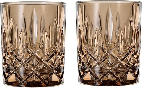 Nachtmann Noblesse Collection 4" Whiskey Tumbler, Made of Fine Crystal Glass, Glass for Bourbon, Whiskey, & Other Beverages, 10.4-Ounces, Dishwasher Safe, Set of 2 (Tobacco) in Kuwait