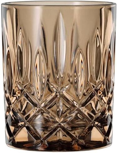 Nachtmann Noblesse Collection 4" Whiskey Tumbler, Made of Fine Crystal Glass, Glass for Bourbon, Whiskey, & Other Beverages, 10.4-Ounces, Dishwasher Safe, Set of 2 (Tobacco) in Kuwait