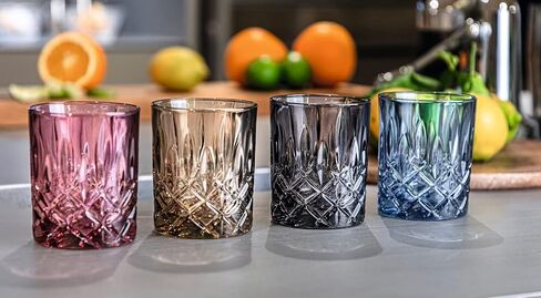 Nachtmann Noblesse Collection 4" Whiskey Tumbler, Made of Fine Crystal Glass, Glass for Bourbon, Whiskey, & Other Beverages, 10.4-Ounces, Dishwasher Safe, Set of 2 (Tobacco) in Kuwait