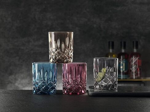 Nachtmann Noblesse Collection 4" Whiskey Tumbler, Made of Fine Crystal Glass, Glass for Bourbon, Whiskey, & Other Beverages, 10.4-Ounces, Dishwasher Safe, Set of 2 (Tobacco) in Kuwait