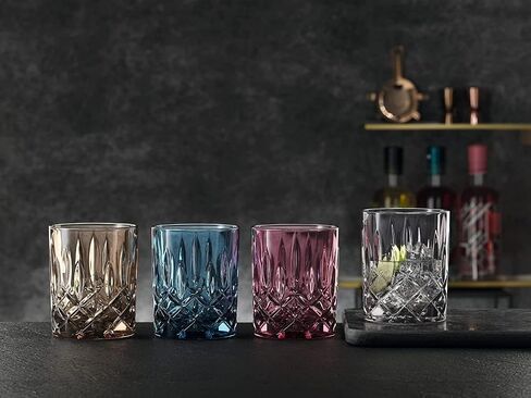 Nachtmann Noblesse Collection 4" Whiskey Tumbler, Made of Fine Crystal Glass, Glass for Bourbon, Whiskey, & Other Beverages, 10.4-Ounces, Dishwasher Safe, Set of 2 (Tobacco) in Kuwait