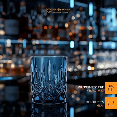 Nachtmann Noblesse Collection 4" Whiskey Tumbler, Made of Fine Crystal Glass, Glass for Bourbon, Whiskey, & Other Beverages, 10.4-Ounces, Dishwasher Safe, Set of 2 (Tobacco) in Kuwait
