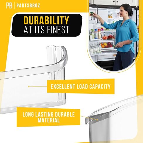 242126602 Fridge Door Shelf Replacement - Compatible Fridgidaire Refrigerator Parts - Replaces 4547407 PS12364199 AP6278233 - Made of Durable Clear Plastic, Easy to Install and Remove in Saudi Arabia
