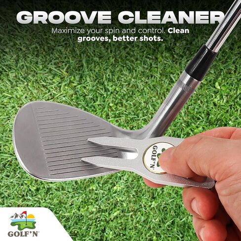 Golf'n Aluminium Golf Ball Marker Tool - Magnetic Ball Marker و Groove Cleaner & Bottle Pottic - Assient Golf Divot Tool لاعبي الجولف والتصميم الأنيق in Saudi Arabia