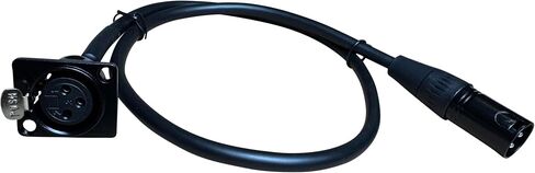 Premium XLR Pass Through Cable, No Solder, for Stage Box, Patch Panel, Floor Box - No Solder for Pro Audio Installations (Male to Female Black) in Saudi Arabia