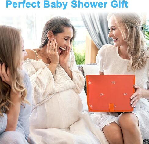 PHOEBUS BABY Portable Changing Pad Travel - Waterproof Compact Diaper Changing Mat with Built-in Pillow - Lightweight & Foldable Changing Station, Newborn Shower Gifts, Star in Kuwait