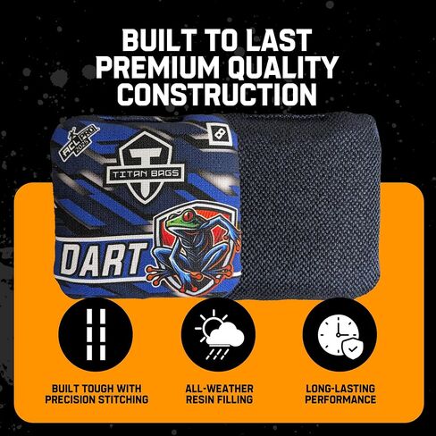 Titan Bags Dart Cornhole Bags – Regulation Cornhole Toss Bags with Hybrid Carpet for Strategic Shots, All-Weather Power Grip Pellets for Indoor and Outdoor Tossing – Fractal Design, 6"x6", Pack of 4 in Saudi Arabia