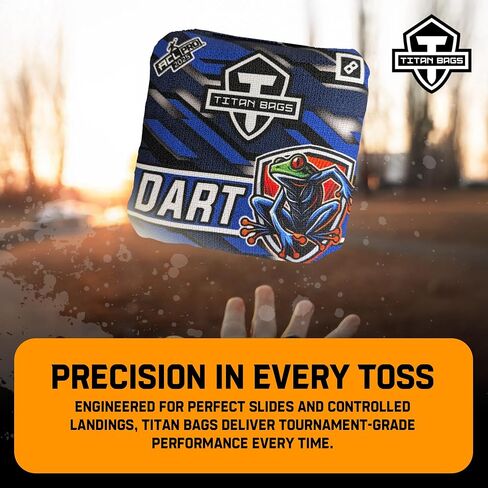 Titan Bags Dart Cornhole Bags – Regulation Cornhole Toss Bags with Hybrid Carpet for Strategic Shots, All-Weather Power Grip Pellets for Indoor and Outdoor Tossing – Fractal Design, 6"x6", Pack of 4 in Saudi Arabia