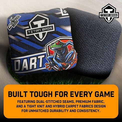 Titan Bags Dart Cornhole Bags – Regulation Cornhole Toss Bags with Hybrid Carpet for Strategic Shots, All-Weather Power Grip Pellets for Indoor and Outdoor Tossing – Fractal Design, 6"x6", Pack of 4 in Saudi Arabia
