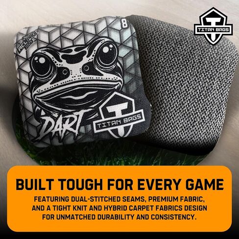 أكياس Titan Bags Dart Cornhole أكياس-تنظيم أكياس قاذفة الذرة مع السجاد الهجين للقطات الاستراتيجية ، وكريات قبضة الطاقة في جميع الأحوال الجوية للقذف الداخلي والخارجي-تصميم كسوري ، 6 "× 6" ، حزمة من 4 in Kuwait