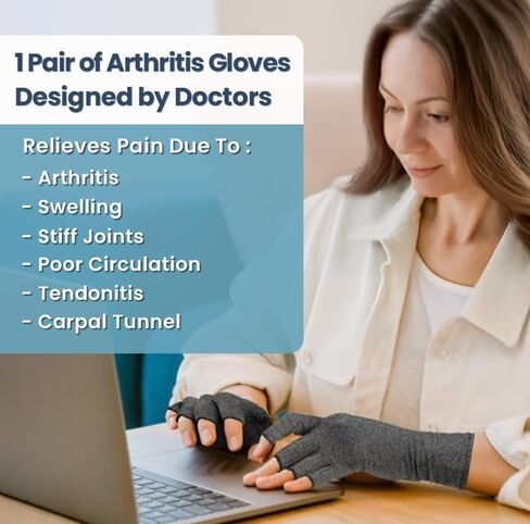Arthritis Gloves and Ice Pack (2+1 Set) Fingerless Compression Gloves for Women and Men, Arthritis, Carpal Tunnel in Saudi Arabia