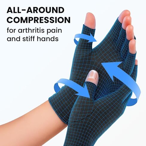 Arthritis Gloves and Ice Pack (2+1 Set) Fingerless Compression Gloves for Women and Men, Arthritis, Carpal Tunnel in Saudi Arabia