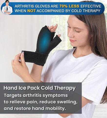 Arthritis Gloves and Ice Pack (2+1 Set) Fingerless Compression Gloves for Women and Men, Arthritis, Carpal Tunnel in Saudi Arabia