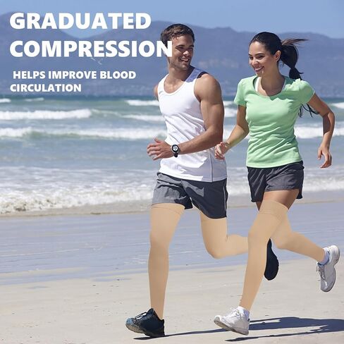 Thigh High Compression Socks Women, 20-30mmHg Compression Stockings for Women Men, Closed Toe Graduated Compression Socks with Silicone Band for Varicose Veins, Edema, Post-Surgery in Saudi Arabia