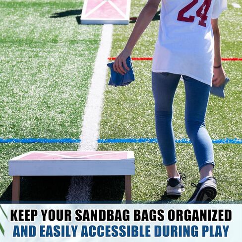 4 Pcs Cornhole Bags Storage Case Black Polyester Nylon Cornhole Accessories for Outdoor Cornhole Boards in Kuwait