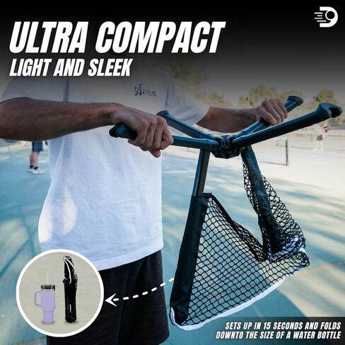 Dinkaroo ™ Mini Portable Practice Net Net-Net Protest Practice Net for Dinks ، Volleys & Trans-Ups-الوزن الخفيف والضغوط والاستعداد للسفر (براءة اختراع معلقة) in Saudi Arabia
