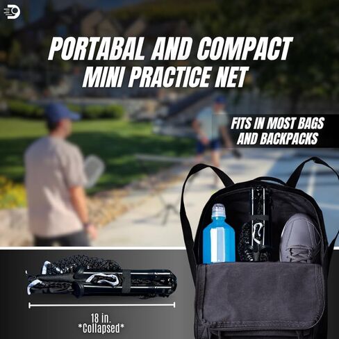 Dinkaroo ™ Mini Portable Practice Net Net-Net Protest Practice Net for Dinks ، Volleys & Trans-Ups-الوزن الخفيف والضغوط والاستعداد للسفر (براءة اختراع معلقة) in Saudi Arabia
