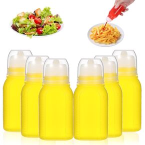 حاوية صلصة السلطة 6 PCS للذهاب ، 2 أونصة تسرب زجاجات الضغط المصغرة على الصلصات زيت السوائل الكاتشب مع كاب المسمار بحجم سافر سلطة صلصة الصلصة لتناول طعام الغداء in Kuwait