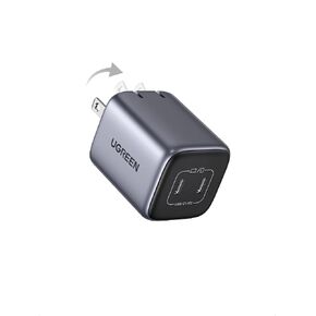 شاحن حائط يو جرين 45 وات مزدوج USB C Nexode GaN بمنفذين PD محول كتلة شاحن سريع متوافق مع iPhone 14 Pro Max و13 وiPad Pro وMacBook Air M2 وSamsung S22 Ultra وSteam Deck وApple Watch 8 in Kuwait