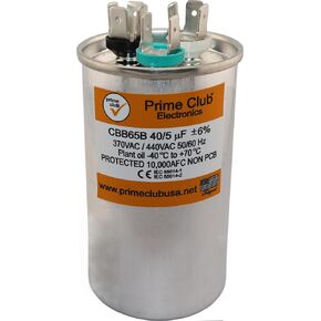 35+5 uF 35/5 MFD ±6% 370V/440VAC CBB65 Dual Run Round Start Capacitor for AC Motor Run & Fan Condenser. Universal Replacement for Carrier Lennox GE Genteq Capcom Bryant Goodman Trane York in Saudi Arabia