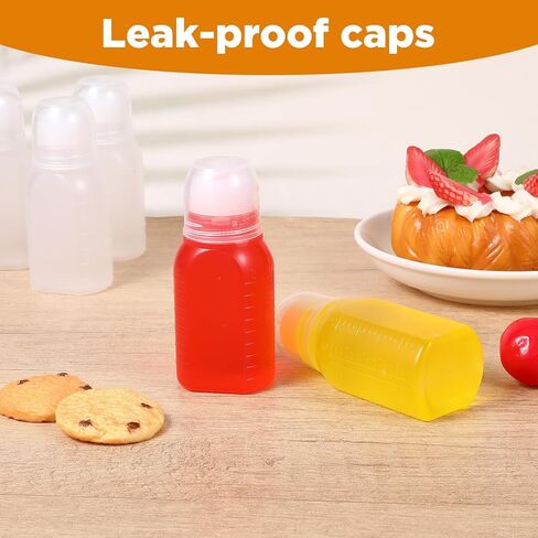 حاوية صلصة السلطة 6 PCS للذهاب ، 2 أونصة تسرب زجاجات الضغط المصغرة على الصلصات زيت السوائل الكاتشب مع كاب المسمار بحجم سافر سلطة صلصة الصلصة لتناول طعام الغداء in Kuwait