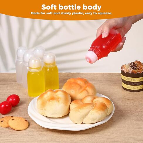 حاوية صلصة السلطة 6 PCS للذهاب ، 2 أونصة تسرب زجاجات الضغط المصغرة على الصلصات زيت السوائل الكاتشب مع كاب المسمار بحجم سافر سلطة صلصة الصلصة لتناول طعام الغداء in Kuwait