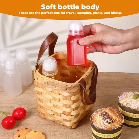 حاوية صلصة السلطة 6 PCS للذهاب ، 2 أونصة تسرب زجاجات الضغط المصغرة على الصلصات زيت السوائل الكاتشب مع كاب المسمار بحجم سافر سلطة صلصة الصلصة لتناول طعام الغداء in Kuwait