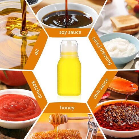 حاوية صلصة السلطة 6 PCS للذهاب ، 2 أونصة تسرب زجاجات الضغط المصغرة على الصلصات زيت السوائل الكاتشب مع كاب المسمار بحجم سافر سلطة صلصة الصلصة لتناول طعام الغداء in Kuwait