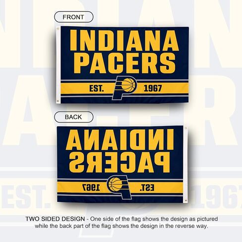 Desert Cactus Indiana Pacers Flag NBA 100 ٪ Polyester Indoor Outdoor 3X5 FET FEACH National Basketball Association Flags (Flag Z) in Kuwait