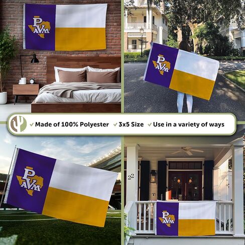 Desert Cactus Prairie View A&M University Pvamu Flag - 3 × 5 أقدام لافتة الفهود ، نسيج متين داخلي/خارجي ، تصميم البوليستر بنسبة 100 ٪ (النمط أ) in Kuwait