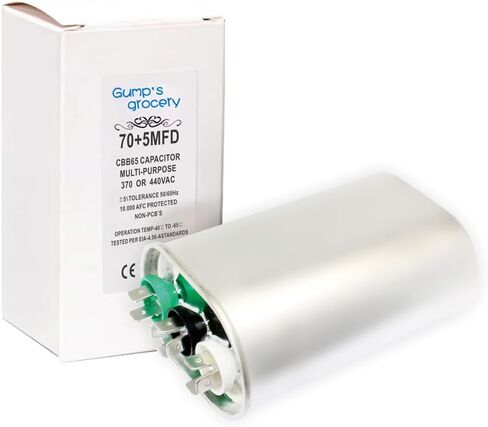 CBB65 Oval Start Capacitor with Dual Run Function, 50+5 uF ±5% 440VAC Combination Capacitor for Air Conditioner Units, Fan Motor Start, Heat Pumps, Condensers in Straight Cool Systems (50 + 5 uf, 2) in Saudi Arabia
