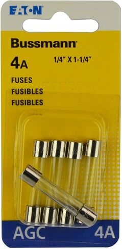 Fuse Glass Tube AGC 4 Amp 1/4 Inch x 1-1/4 Inch With English/Spanish/French Language Blister Packaging in Saudi Arabia