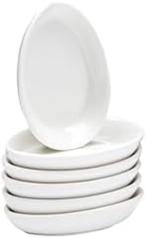 Vikko Mini White Plate للزبدة أو الصلصة ، 3.4 بوصة طبق الأوعية البيضاء الصغيرة مجموعة من 6 ، غسالة الصحون آمنة in Kuwait
