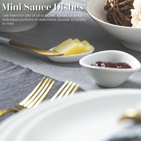 Vikko Mini White Plate للزبدة أو الصلصة ، 3.4 بوصة طبق الأوعية البيضاء الصغيرة مجموعة من 6 ، غسالة الصحون آمنة in Kuwait