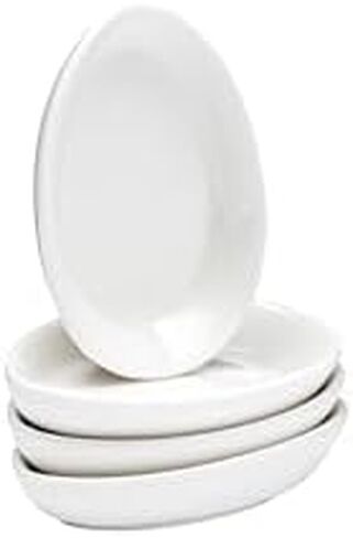 Vikko Mini White Plate للزبدة أو الصلصة ، 3.4 بوصة طبق الأوعية البيضاء الصغيرة مجموعة من 6 ، غسالة الصحون آمنة in Kuwait