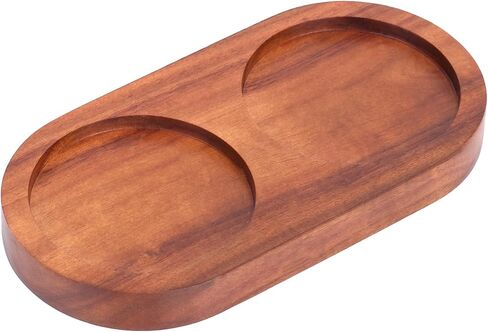 Salt and Pepper Grinder Mill Tray, 2 Partitions Pepper Mill Holder General Wooden Salt Rest Stand Condiments Organizer for Kitchen Home Supply in Saudi Arabia